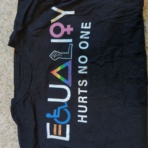 Equality Hurts No One Black T Shirt Size L